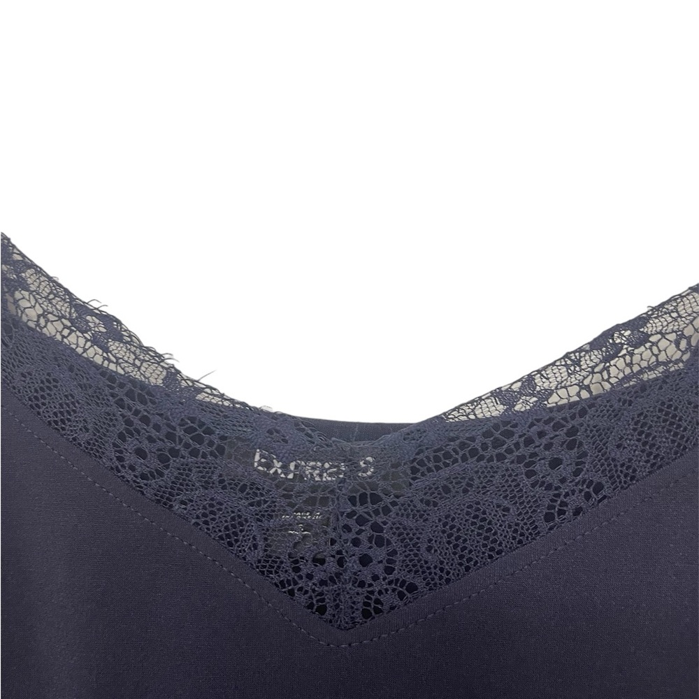 NWT Express Navy Blue Lace Jumpsuit Size Small - Picture 5 of 8